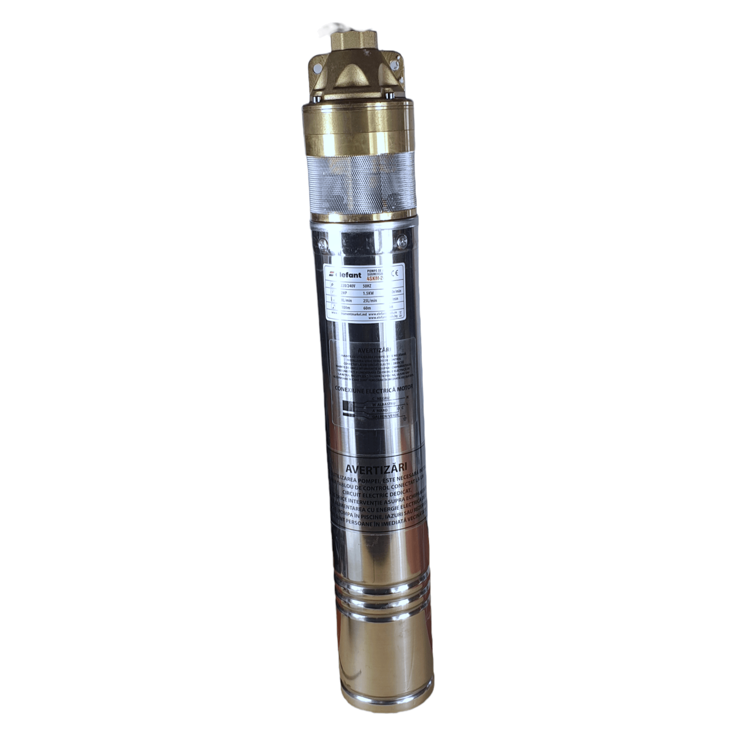 Pompa submersibila Elefant 4SKM200, 1500W, 220V, 72L/min, 2860 rpm - ZEP.RO - Ți-e la îndemână!
