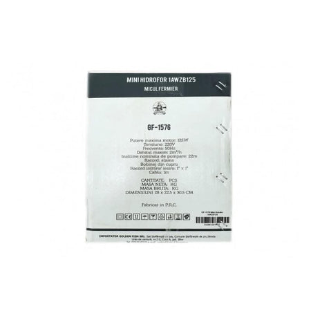 Mini Hidrofor 2m3/ora, 22m, 125W, Micul Fermier 1AWZB125 (GF-1576), Model 2019 - Ro-Unelte