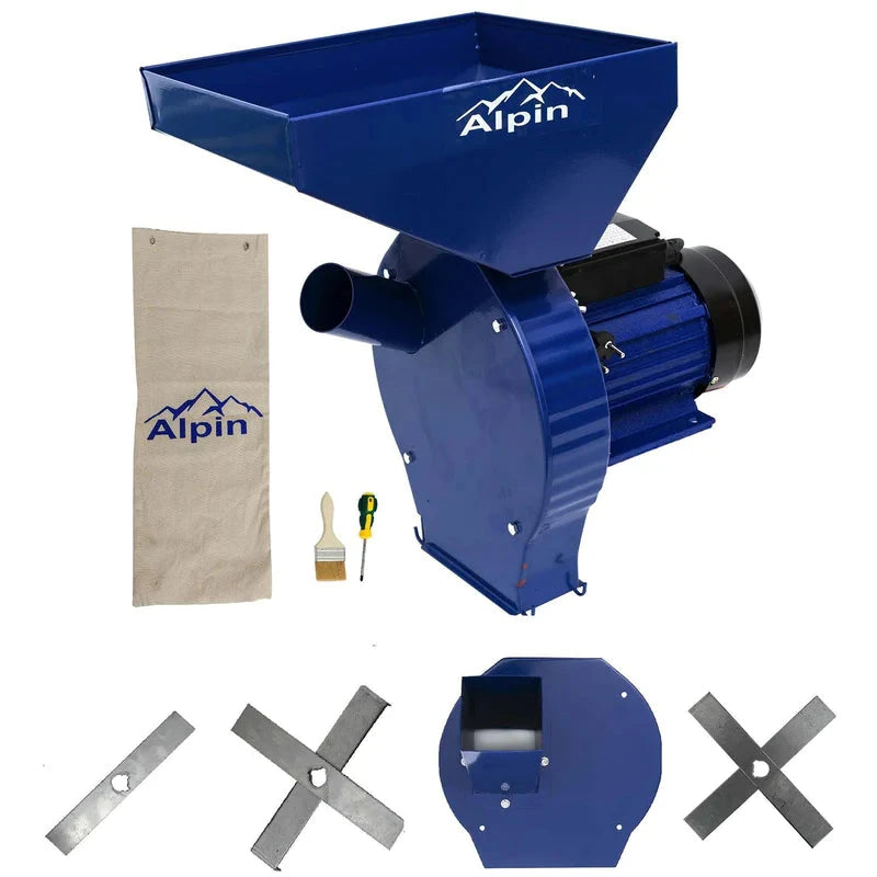 Set Moara cereale, stiuleti si lucerna (3 in 1), Alpin Profi, 3.8KW, 300Kg/Ora, cu ciocanele + cutite tocat - ZEP.RO - Ți-e la îndemână!