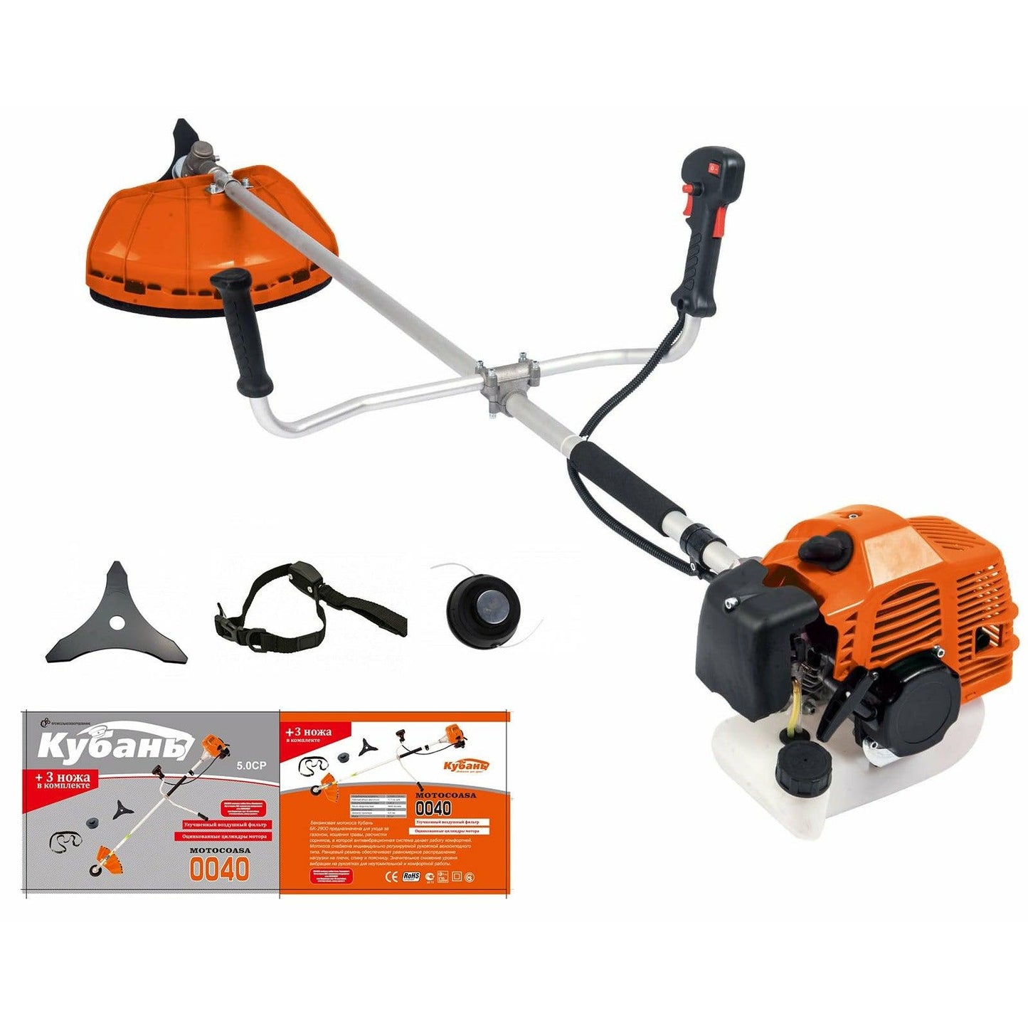Motocoasa Kubani, 5 Cp, 51,7 Cc, 2 Timpi, 6000 Rpm, 150 Cm Lungime Arbore, 3 Accesorii Incluse - ZEP.RO - Ți-e la îndemână!