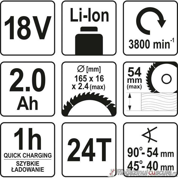 CIRCULAR ACUMULATOR 18V LI-ION, 165X16X2.4MM - ZEP.RO