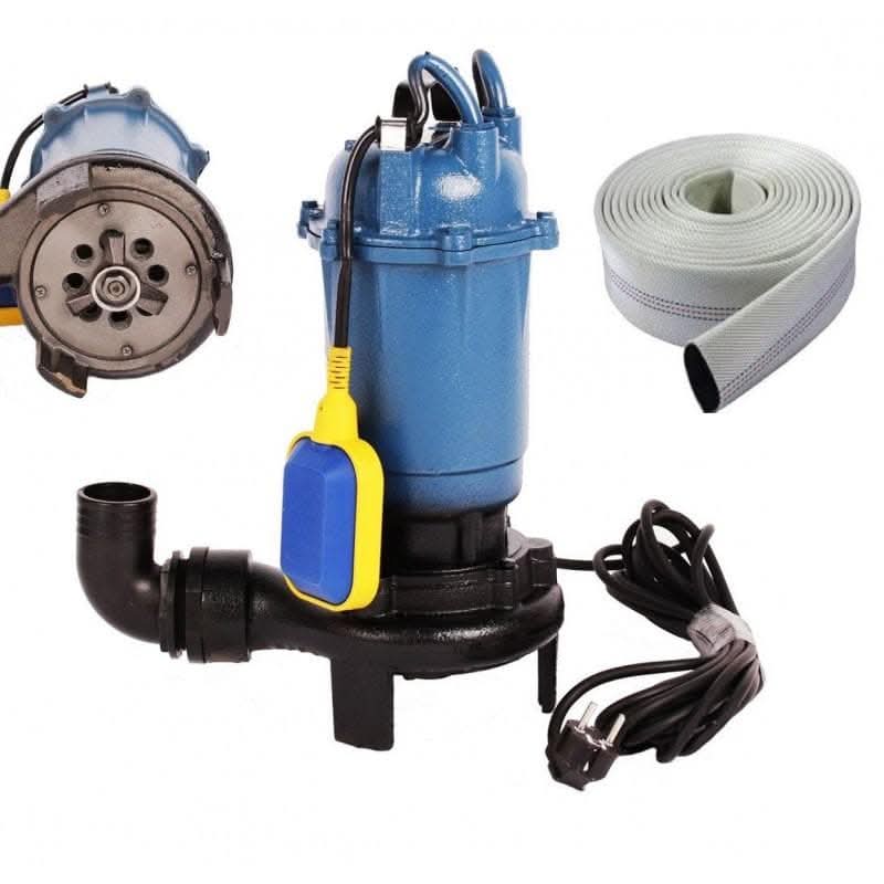 Set Pompa apa murdara cu tocator 2600W, 12000 L/H, Model Nou +Furtun 2 toli 20m, EuroAqua cu flotor - Ro-Unelte