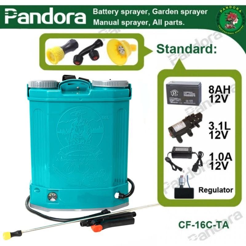 Pompa stropit electrica Micul Fermier (Pandora) 16 Litri, 5 Bar cu baterie (GF-0667) - Ro-Unelte