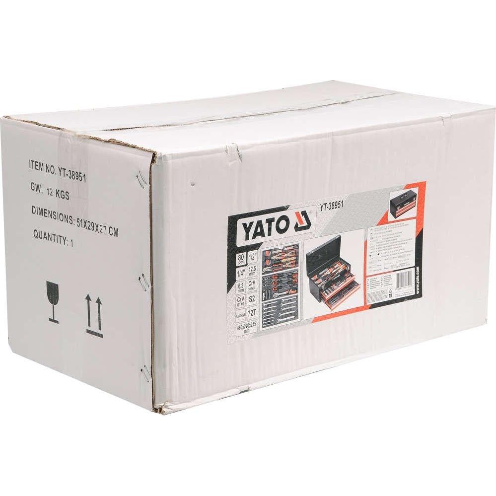 Trusă de scule profesională în cutie metalică Yato YT-38951, 80 piese - ZEP.RO - Ți-e la îndemână!