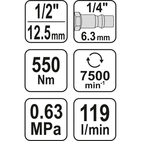 Pistol pneumatic 1/2" 550 Nm AL Yato YT-09511 - ZEP.RO - Ți-e la îndemână!