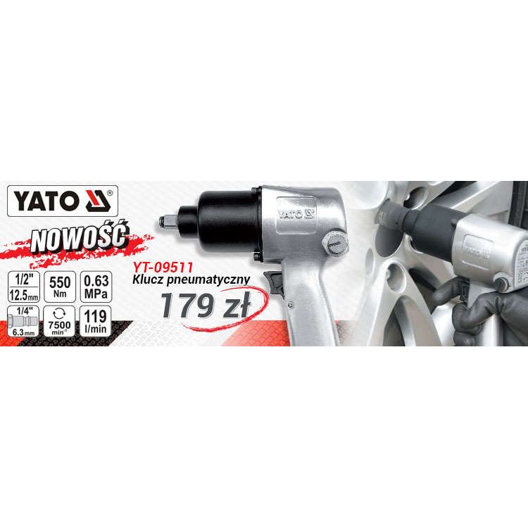 Pistol pneumatic 1/2" 550 Nm AL Yato YT-09511 - ZEP.RO - Ți-e la îndemână!