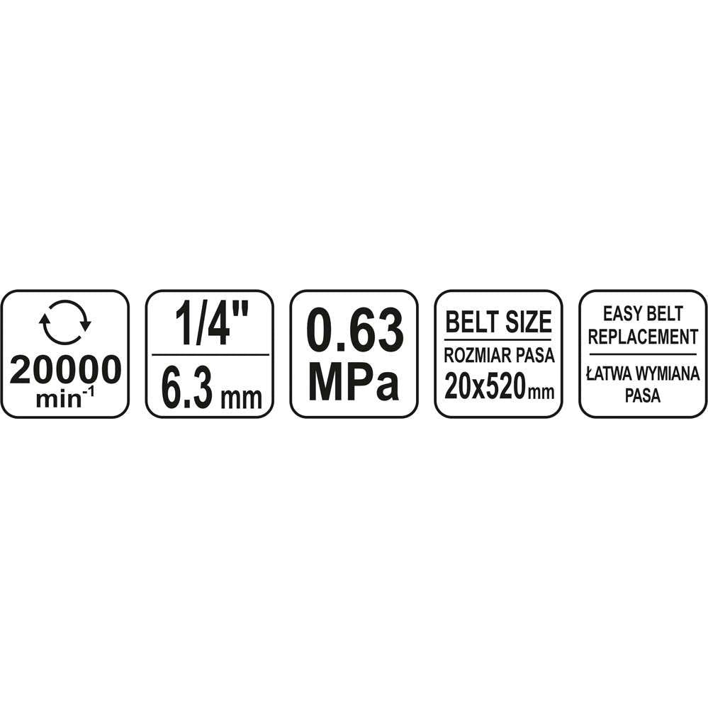 Polizor Pneumatic Cu Banda 20X520Mm Yato - ZEP.RO - Ți-e la îndemână!