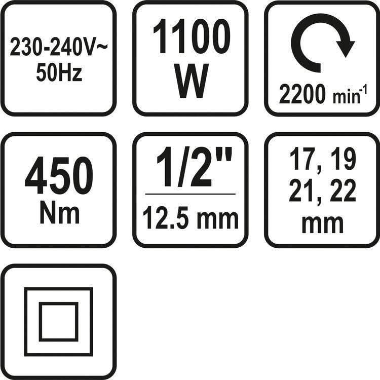 Set Pistol Impact Electric Sthor 1/2,1100W, 450Nm - ZEP.RO - Ți-e la îndemână!