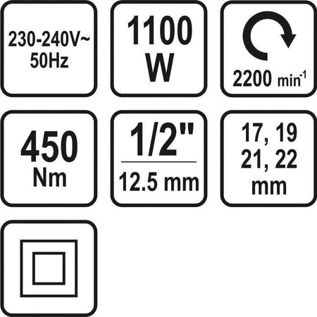 Set Pistol Impact Electric Sthor 1/2,1100W, 450Nm - ZEP.RO - Ți-e la îndemână!