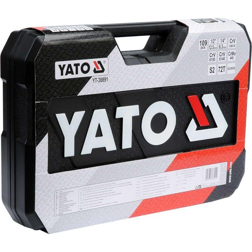 Trusa chei tubulare + antrenor YATO YT-38891, 1/2-1/4 109buc - ZEP.RO - Ți-e la îndemână!