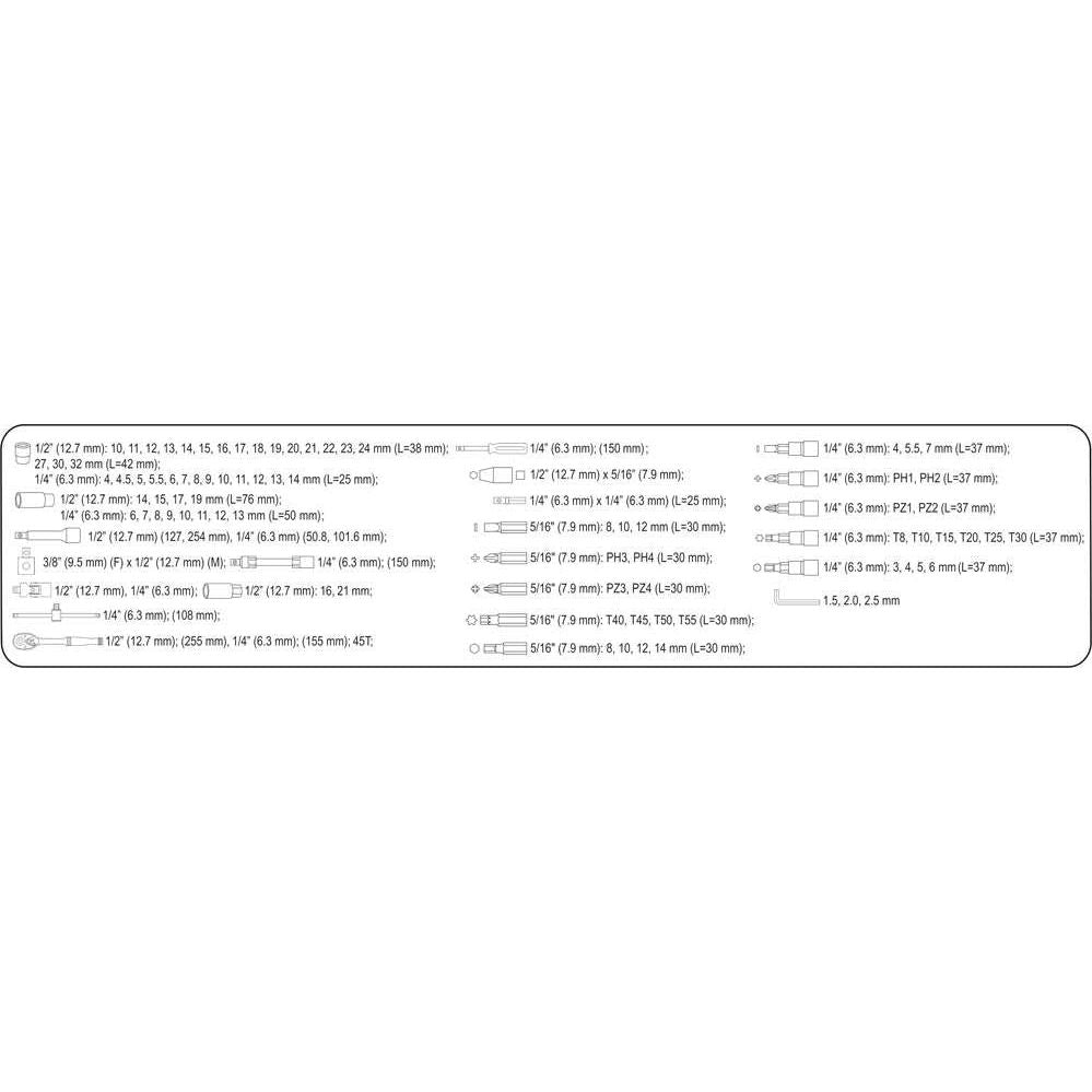 Trusă Tubulare Sthor 58687, 1/2-1/4'', 94 Buc - ZEP.RO - Ți-e la îndemână!