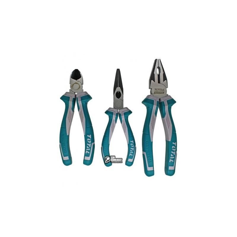 Set Patent universal 8", Cleste cu varf ascutit 6" si Cleste taietor 6" TOTAL Industrial (THT-2K0301) - Ro-Unelte