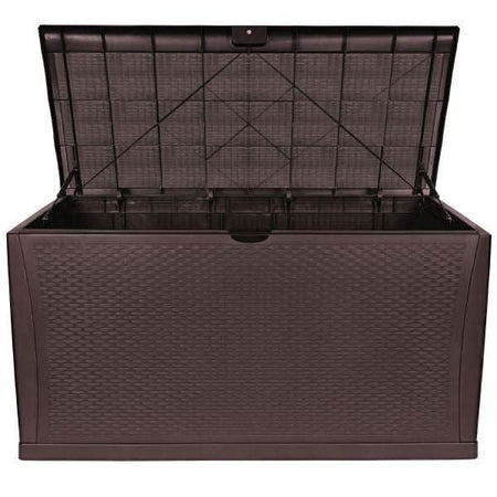 Lada depozitare gradina Tough Master 460L, model TM-SBR46, 120x61x63 cm, Culoare brun cafea, fara balama - ZEP.RO - Ți-e la îndemână!