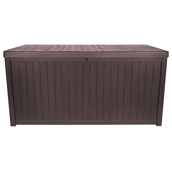 Lada de depozitare de exterior Tough Master TM-SBW43H 430 L tip lemn, HDPE, 125X56X61.5 cm - ZEP.RO - Ți-e la îndemână!