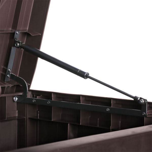 Lada de depozitare de exterior Tough Master TM-SBW43H 430 L tip lemn, HDPE, 125X56X61.5 cm - ZEP.RO - Ți-e la îndemână!