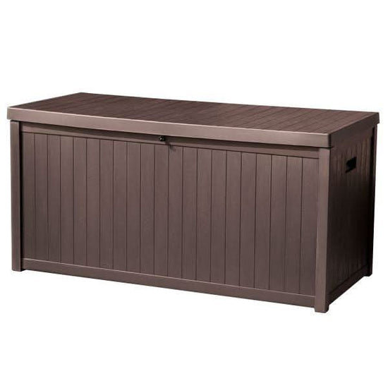 Lada de depozitare de exterior Tough Master TM-SBW43H 430 L tip lemn, HDPE, 125X56X61.5 cm - ZEP.RO - Ți-e la îndemână!