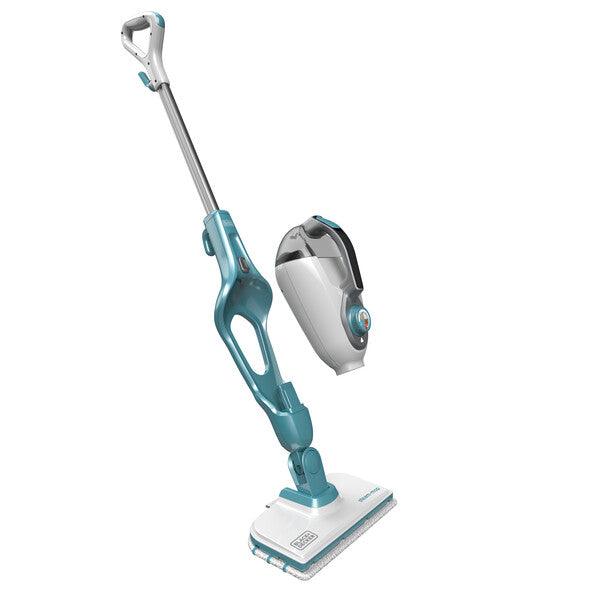 Mop cu abur 9 in 1 Black+Decker 9 in 1, 1300W, 0.5L, SteaMitt, 2 pad-uri, Alb/Albastru - ZEP.RO - Ți-e la îndemână!