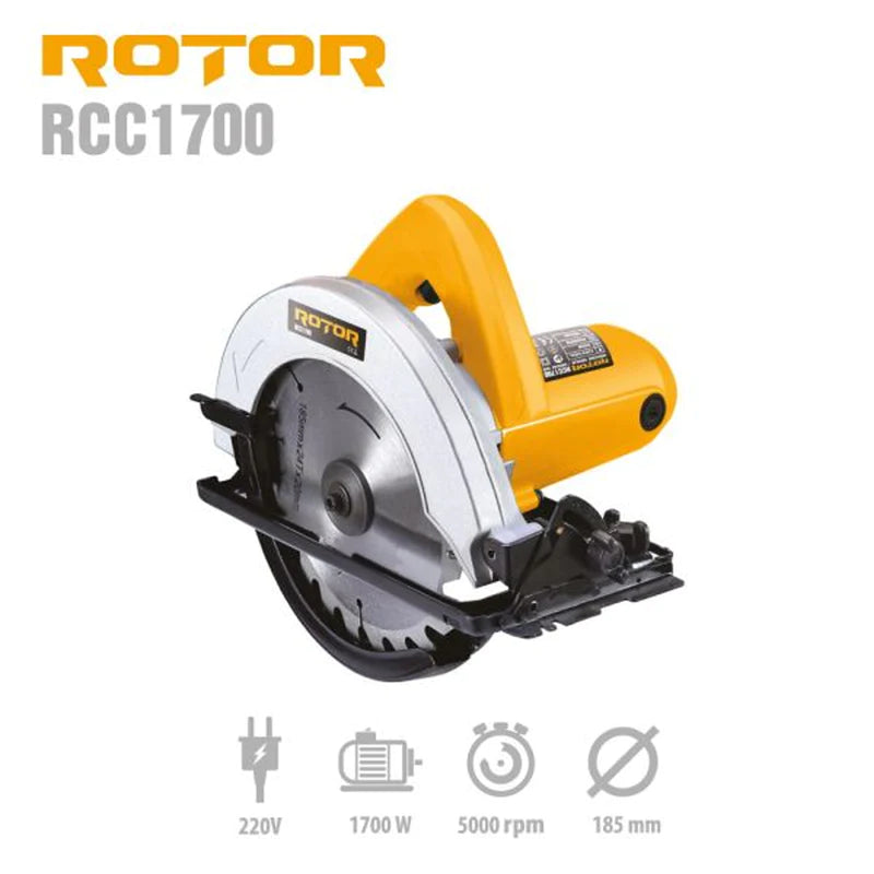 Fierastrau circular ROTOR RCC1700, 1700 W, 5500 RPM, 185 mm - ZEP.RO - Ți-e la îndemână!