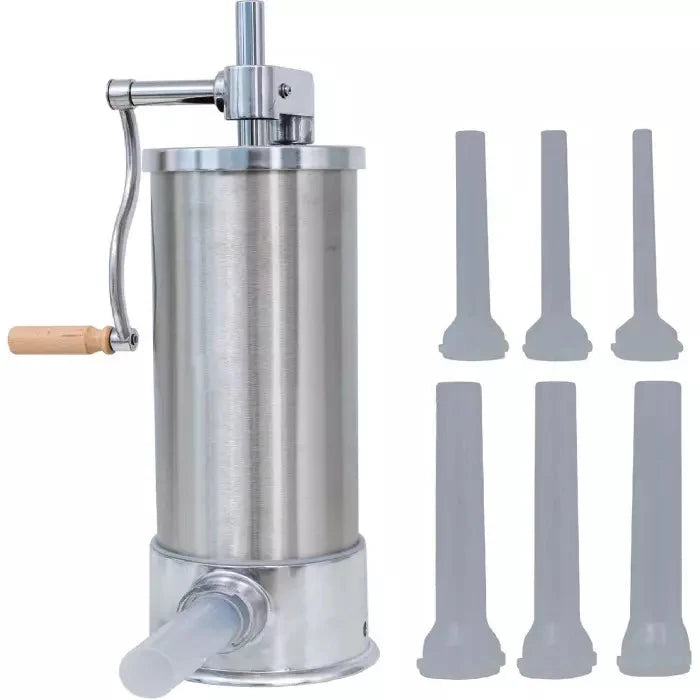 Aparat vertical de umplut carnati Craft Tec, capacitate 6 kg, inox, 6 palnii incluse - ZEP.RO - Ți-e la îndemână!